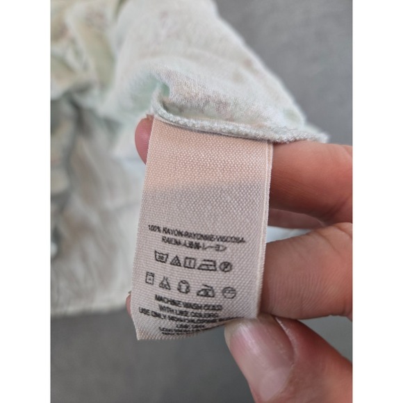 Free People Tunic Top Size XS Mint Green Rolling Hills Print Bell Sleeve Boho - Picture 4 of 11